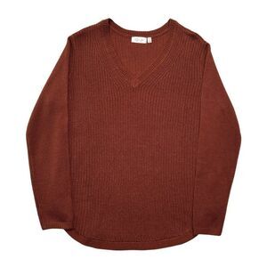 RD Style Women's Size XL Josslyn Rust Orange V-Neck Long Sleeve Sweater